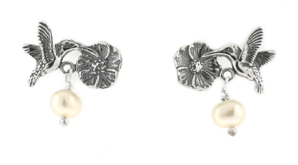 Aretes Colibrí Con Flor