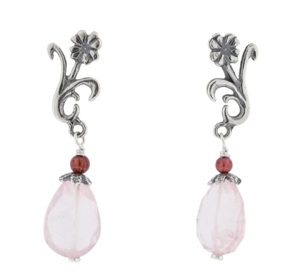 Aretes Flor Con Tallo