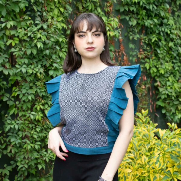 Blusa ombliguera azul