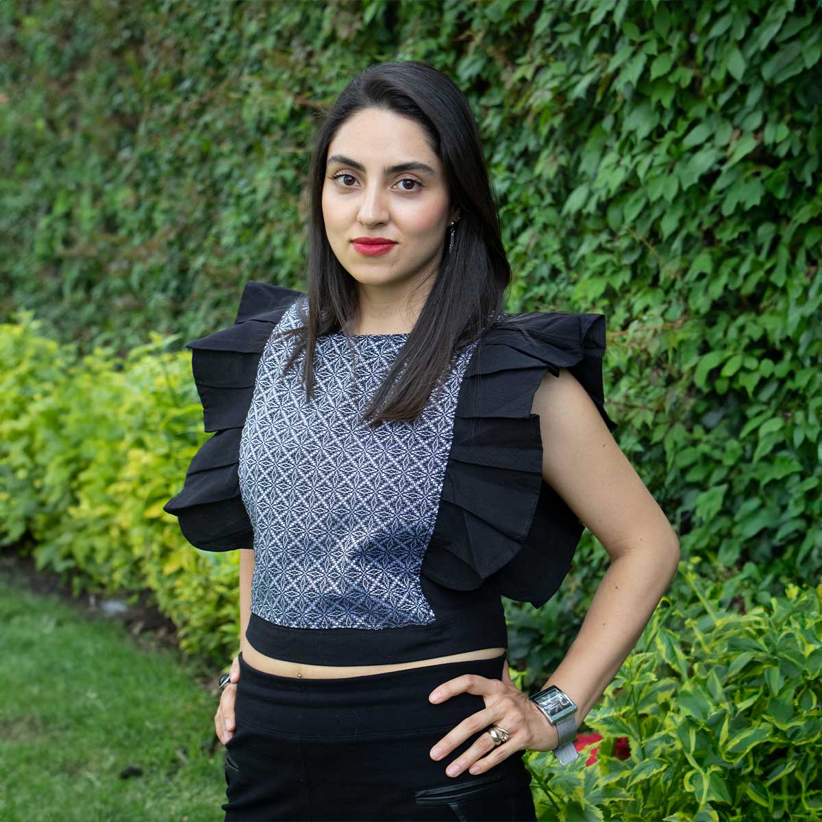 Blusa ombliguera negra Cuitlapilli