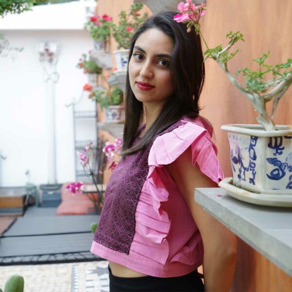 Blusa ombliguera rosa