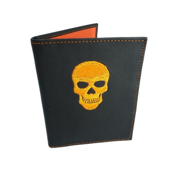 Porta pasaporte naranja para hombre