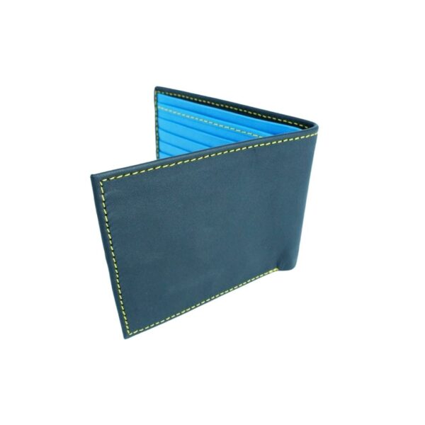Cartera azul con amarillo de hombre - Image 3