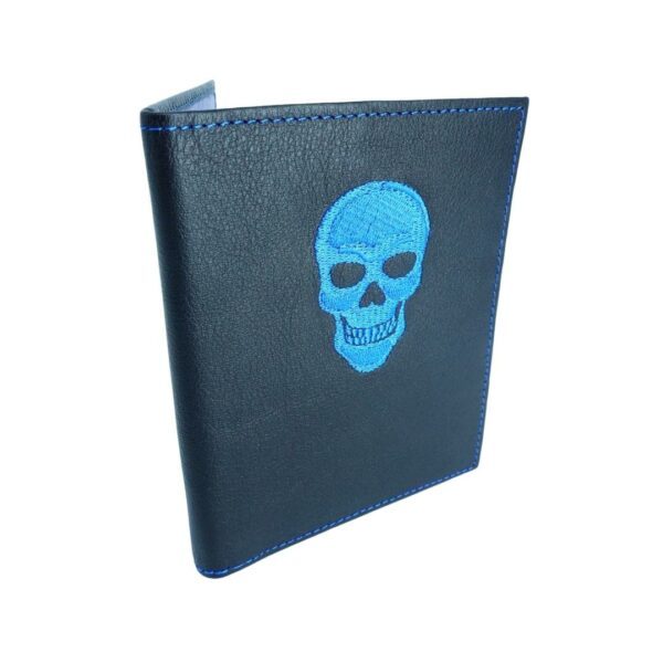 Tarjetero vertical azul para hombre